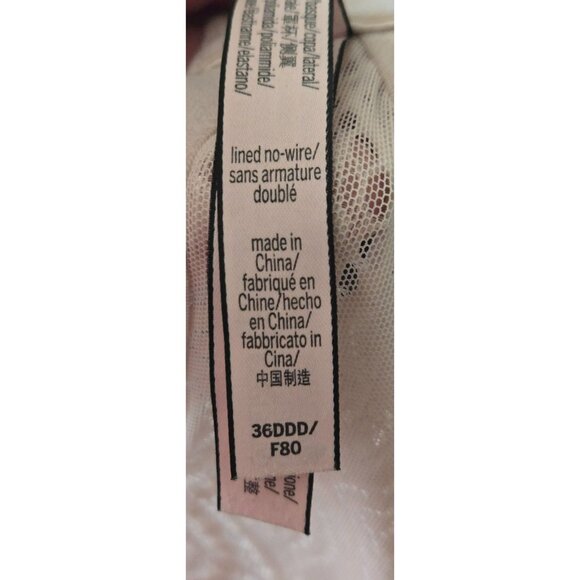 Victoria's Secret No Wire Wireless Lined white lace overlay size 36DDD - Picture 6 of 7